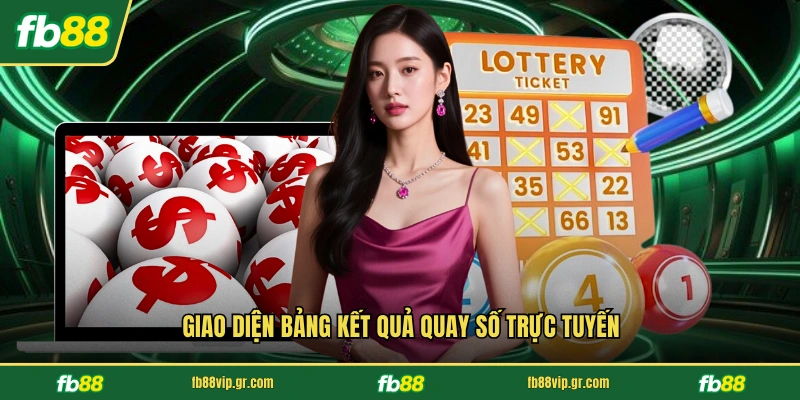 Giao diện bảng kết quả quay số trực tuyến